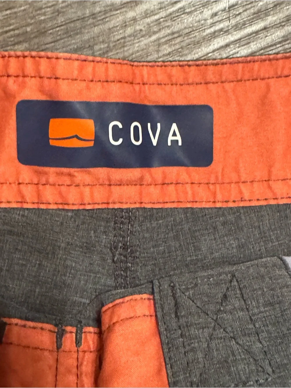 Men's COVA Gray Floral Swim Trunks/Boardshorts w/ Drawstring Sz 33
